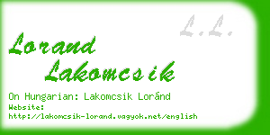 lorand lakomcsik business card